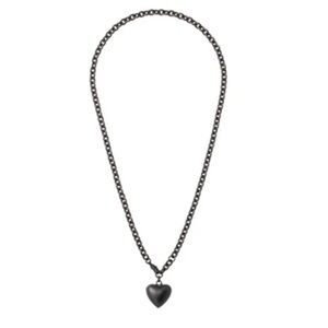 Roxanne Assoulin Gunmetal Black Heart Pendant Necklace